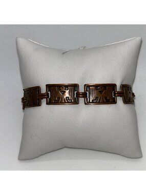 Thunderbird Panel Copper Link Bracelet Replacement Clasp Southwestern Vintage